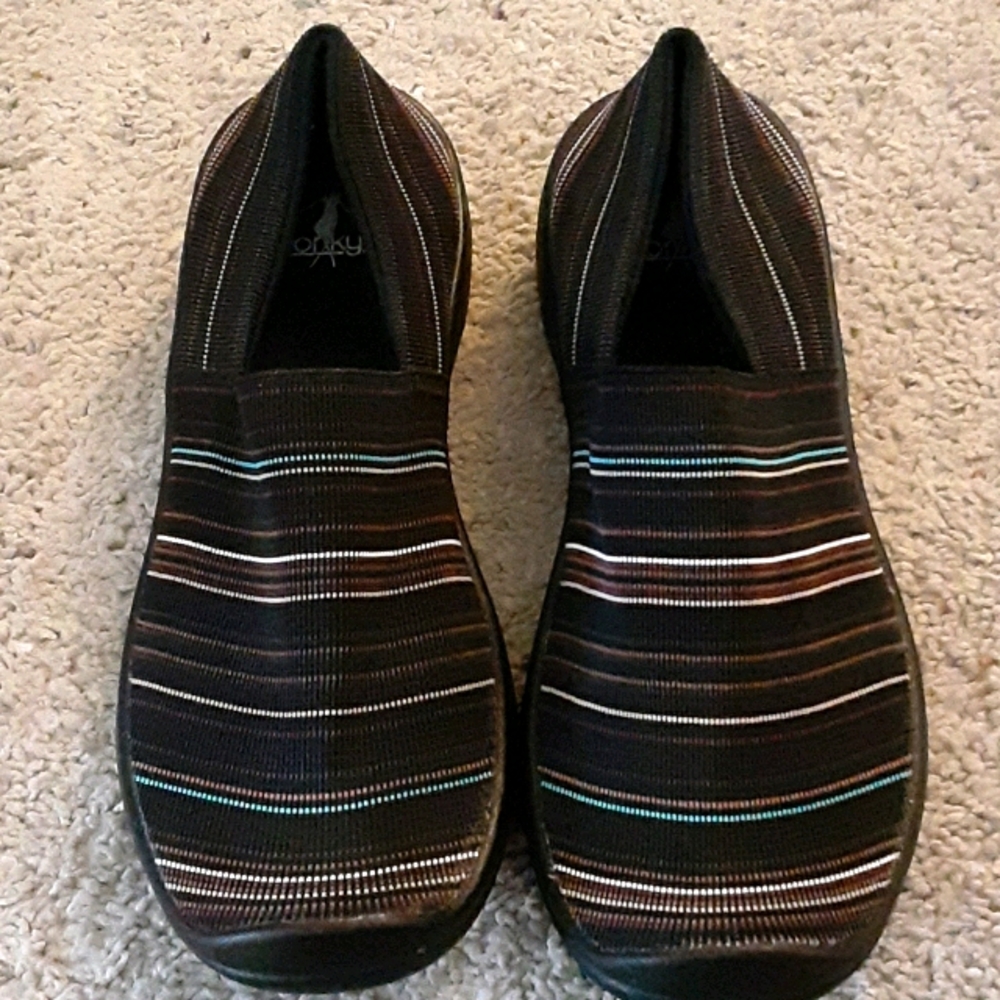 Corkys Multicolor Striped Flats